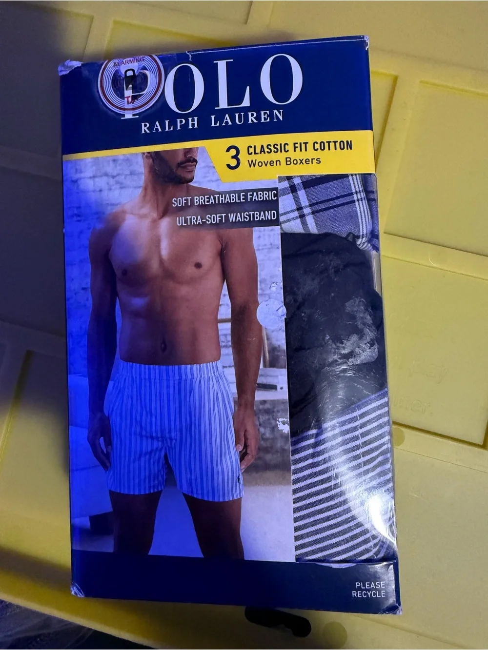 Polo by Ralph Lauren 3-Pack Classic Fit Cotton Boxers - Blue & Black